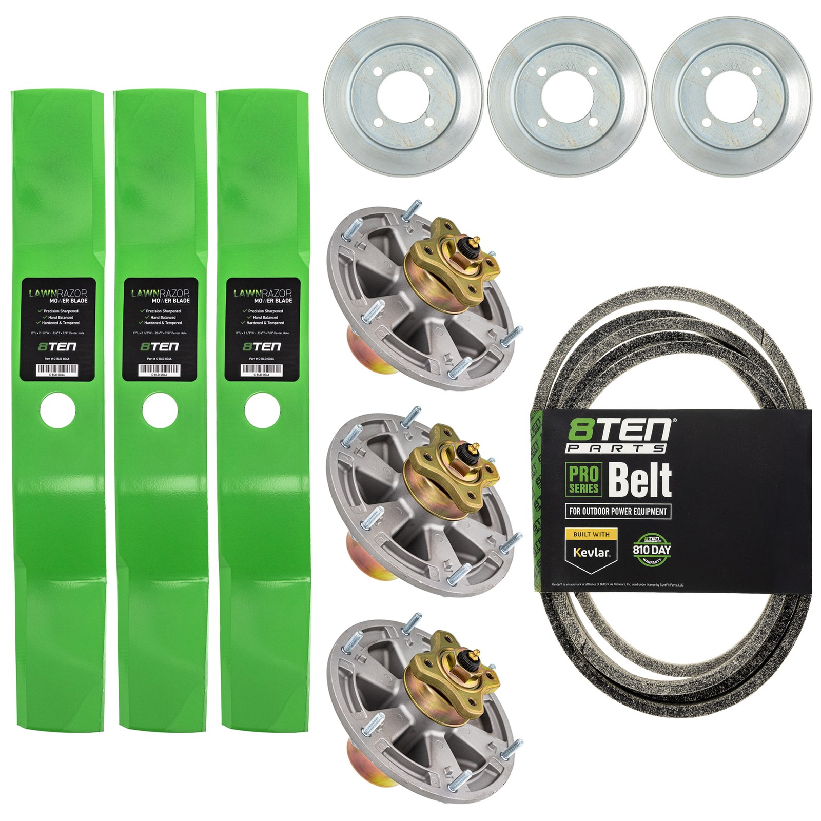 8TEN Blade Spindle Belt Kit for John Deere Ztrak Z910A Z920A M136194 48-Inch