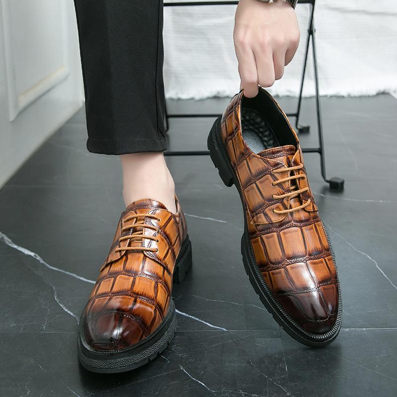 Mens Business Oxfords Formal British Pointed Toe Dress Lace Up Pump Casual Shoes