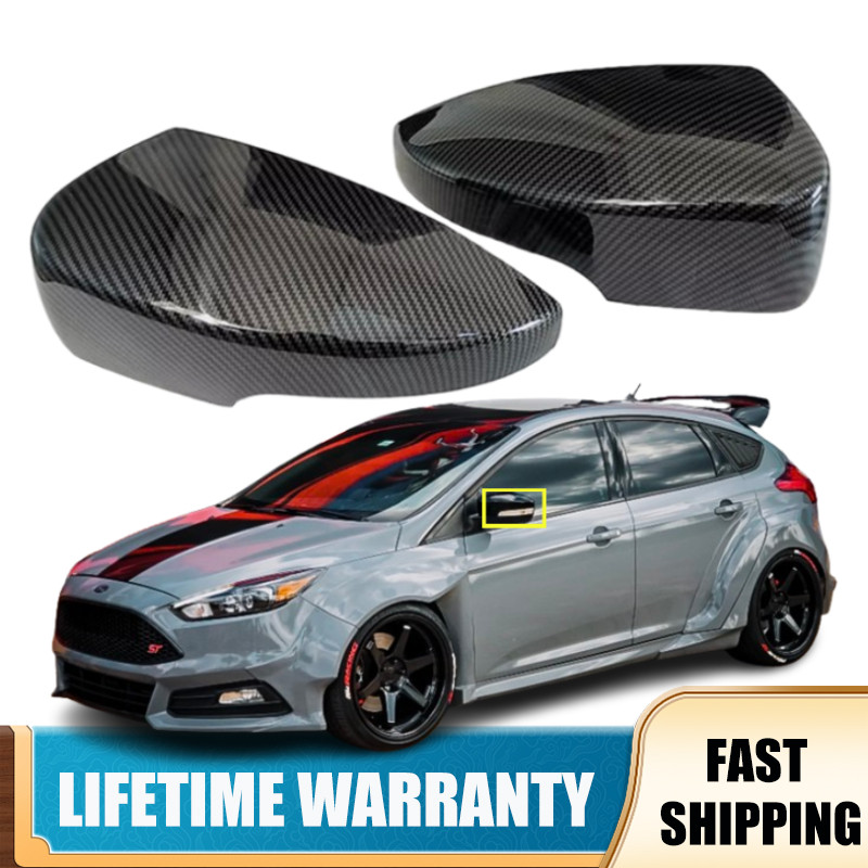 Carbon Fiber Rearview Side Mirror Cover Cap For Ford 2012-2018 Focus MK3 US