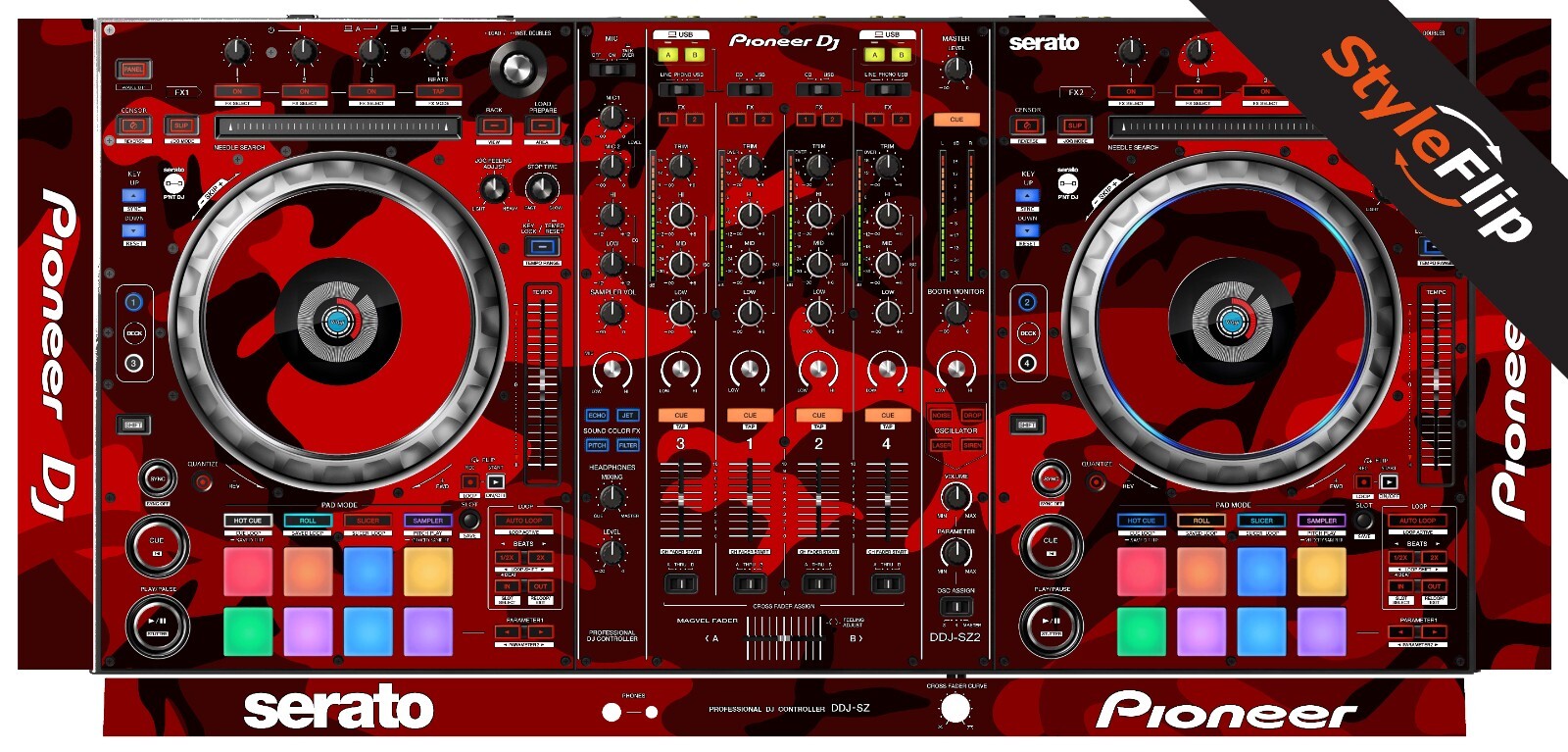 Pioneer DDJ-SZ2 Skin | Red Camo | Protective Decal | StyleFlip Skins