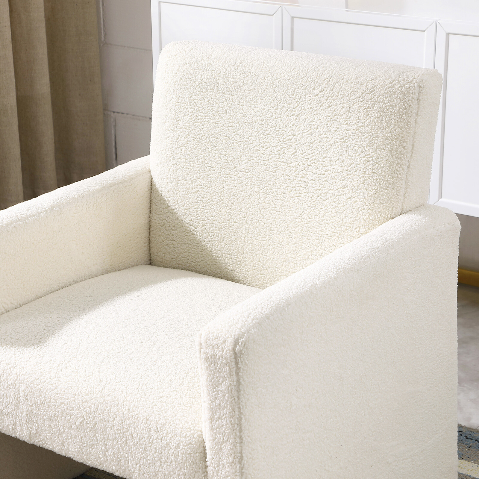 1/2 X Modern Sofa Lamb Fabric Armrest Single Sofa Chair for Bedroom Living Room