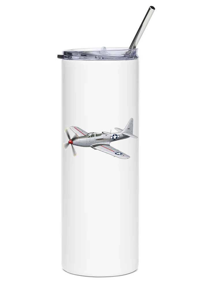 Bell P-63 Kingcobra Stainless Steel Water Tumbler with straw - 20oz.