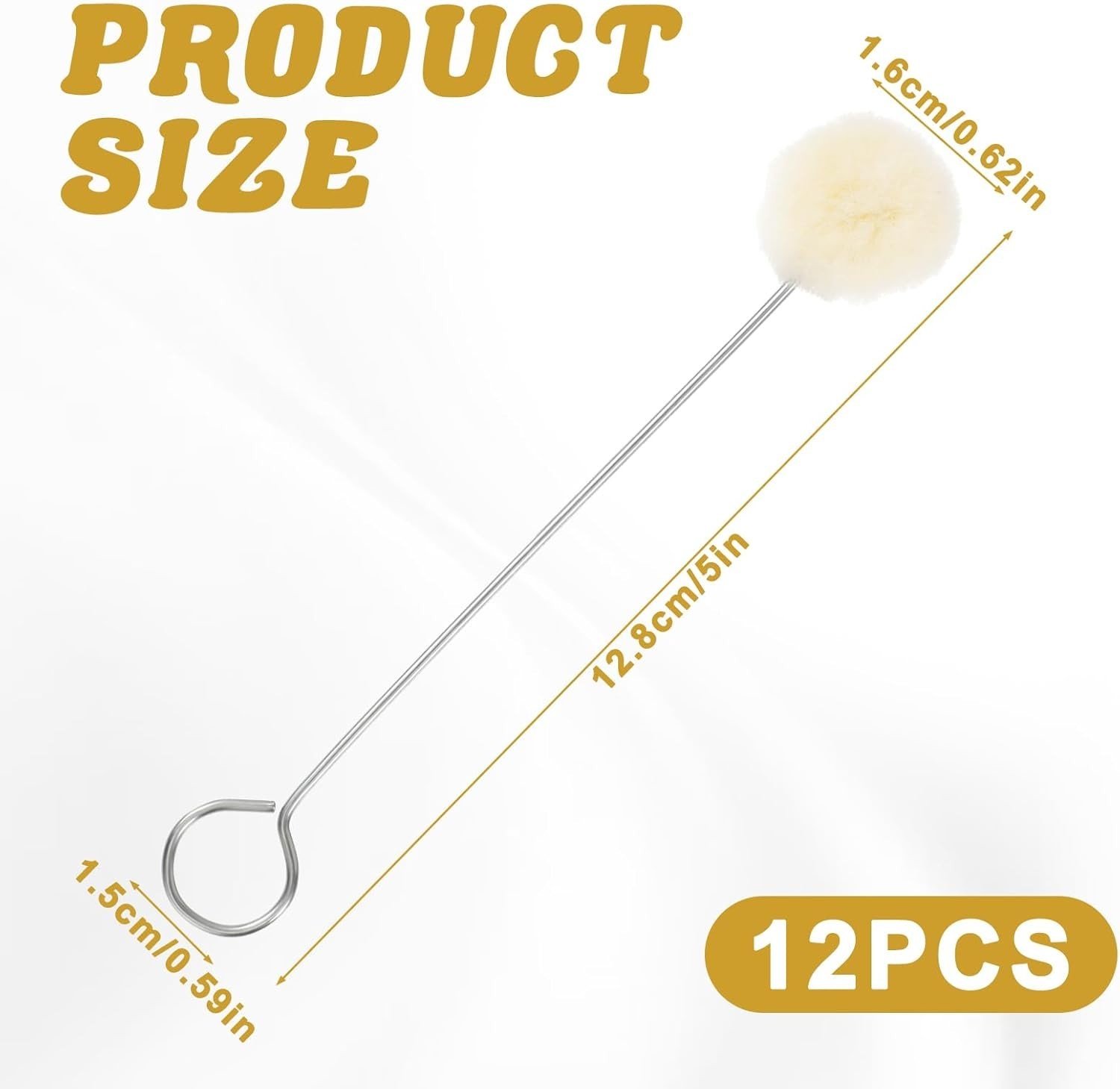 Reusable Wool Dye Applicator with Metal Handle - 12 Pack for Effortless Crafting