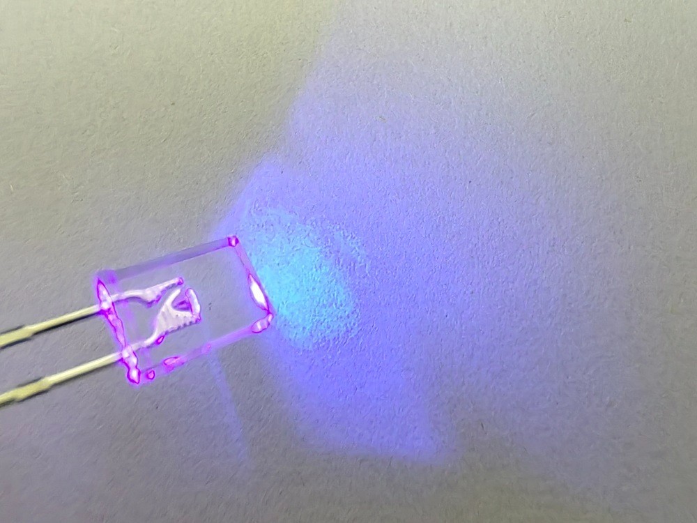 100pcs,  2x5x7mm Purple Water Clear LED Rectangle Rectangular Light Leds Lamp
