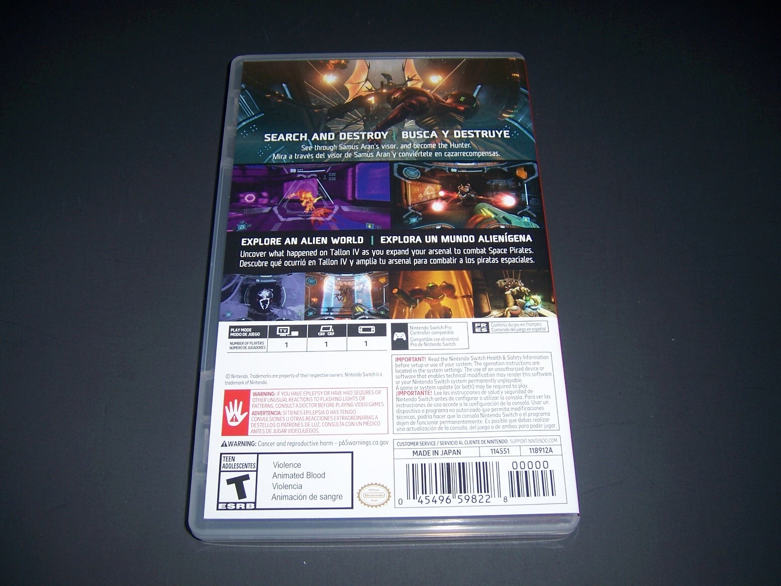 Original Box Case Replacement ONLY Nintendo Switch METROID PRIME REMASTERED