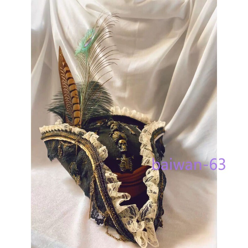 Pirates of the Caribbean Cocked Hat Pirate Cap Cosplay Halloween Headgear Props