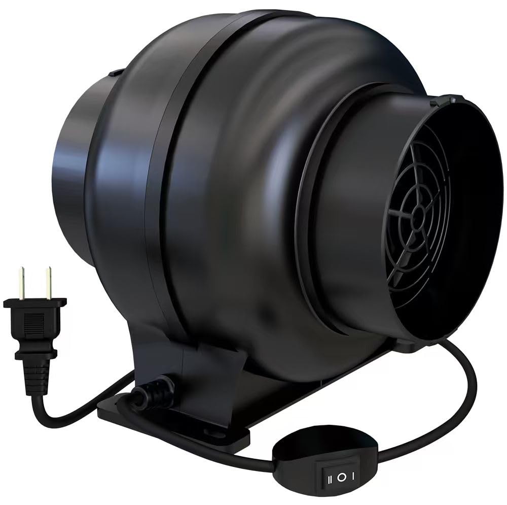 3.5 Inch 168 CFM Inline Duct Ventilation Fan with 2 Speed Controller, Air Ven...