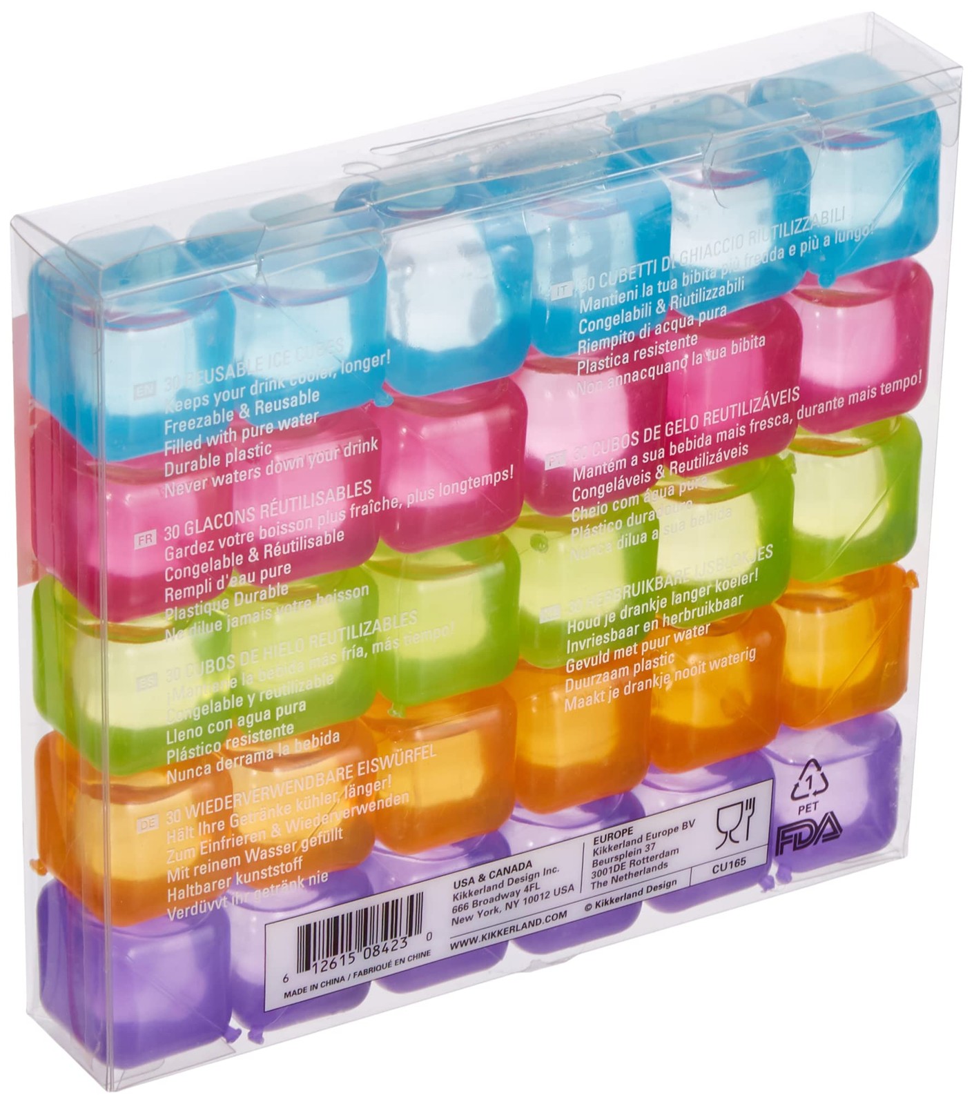 Reusable Ice Cubes Set Of 30 Multicolor