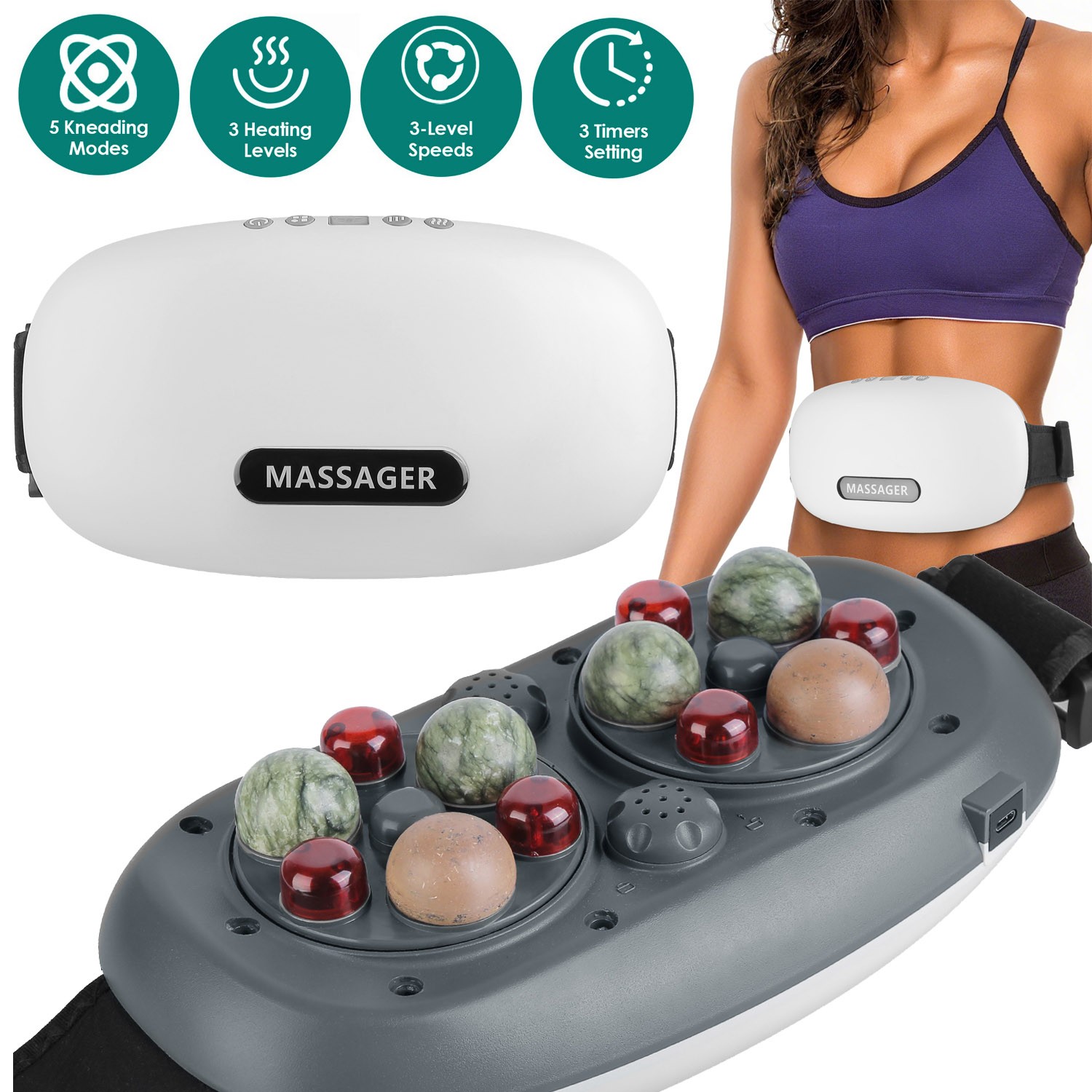 Professional Electric Tummy Massager Adjustable Abdominal Massager with 5 Modes
