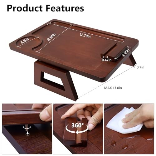 Couch Tray & Sofa Armrest Table - Multi-Functional Couch Trays for Arm,