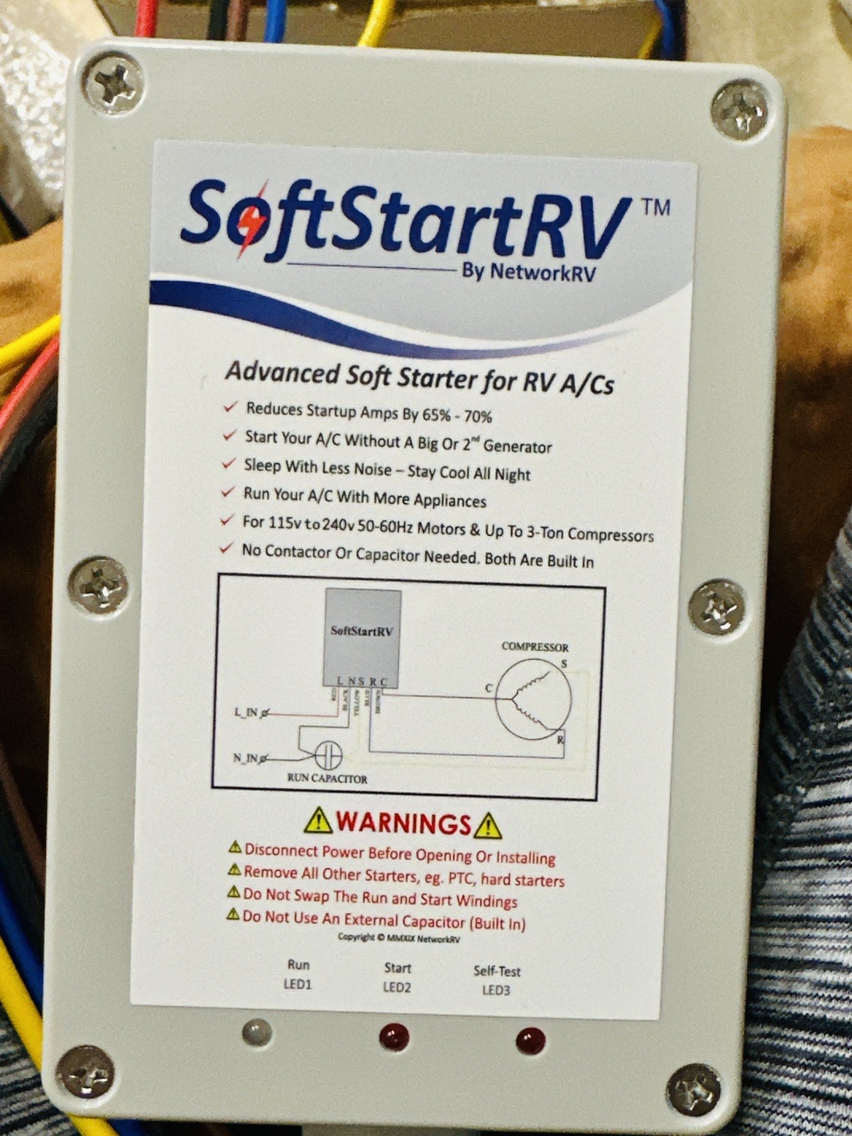 SoftStartRV RV AC Soft Start Kit - Easy Start for Air Conditioner, 100% Water...