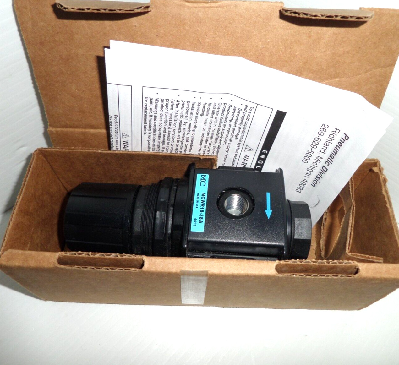 ⭐NEW IN BOX⭐Midwest Control MCWR18-38A Compact Regulator 3/8" Npt 250Psi 🔴USA🔵
