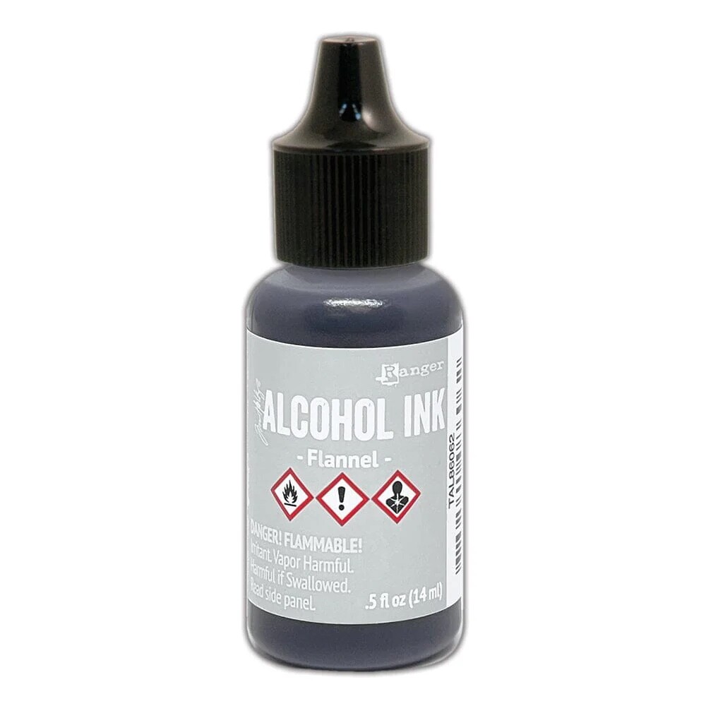 Ranger, Tim Holtz, Alcohol Ink, Flannel Alcohol Ink, .5 fl oz, Light Grey, Gray