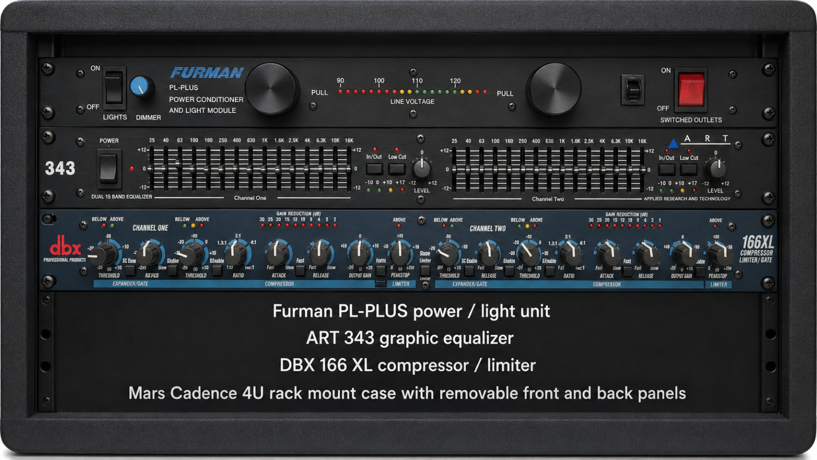 Furman Power Conditioner ART EQ DBX Compressor 4U Rack w/ MARS Road Case