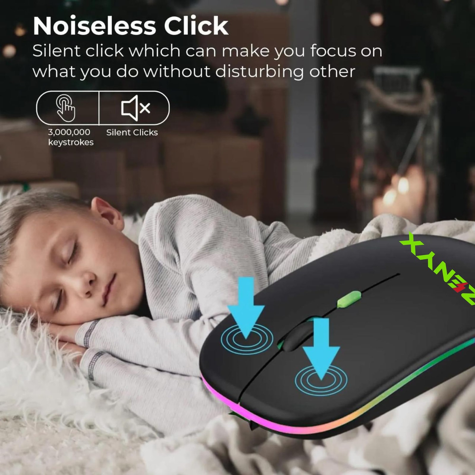 Wireless Rechargeable Mouse Dual Mode Bluetooth 5.1 USB Silent Slim Portable