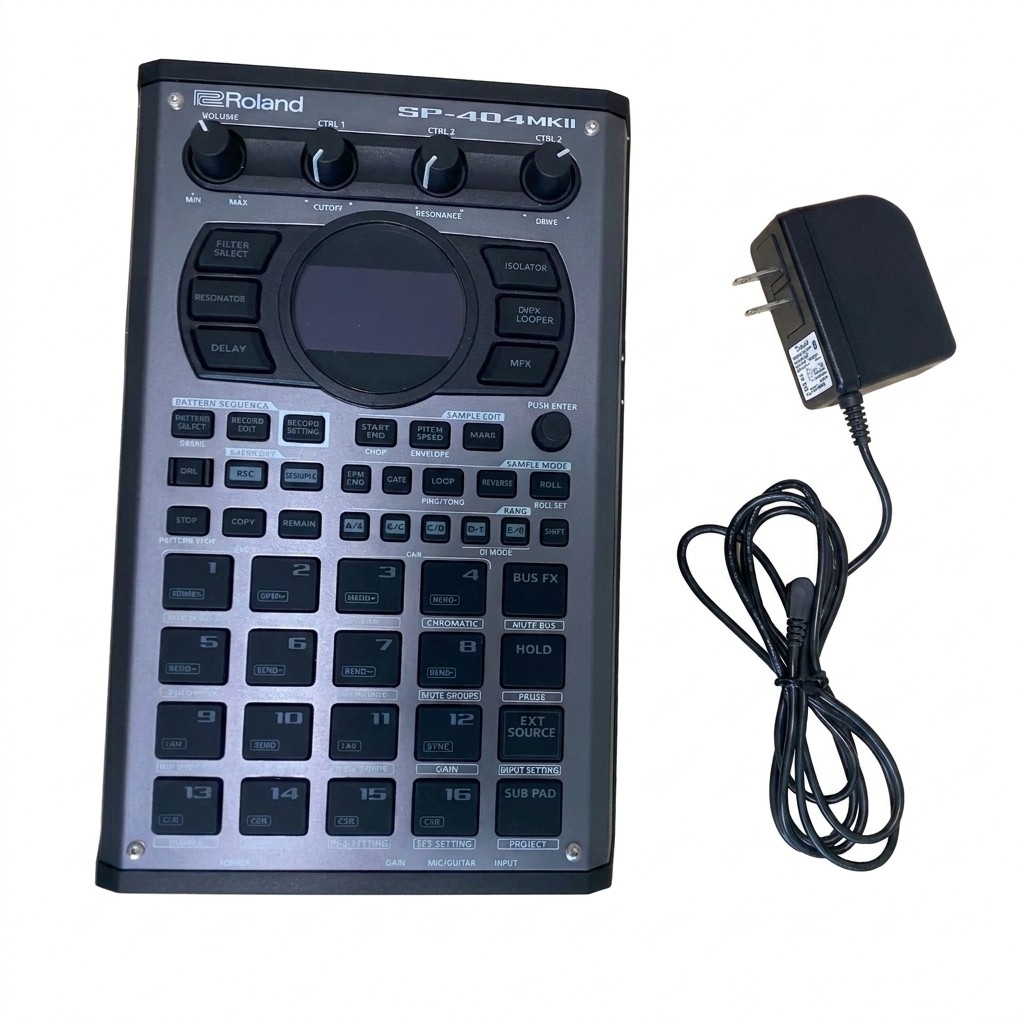 Roland SP-404MKII Creative Sampler Black Tested Working w/ Box AC Adapter Japan