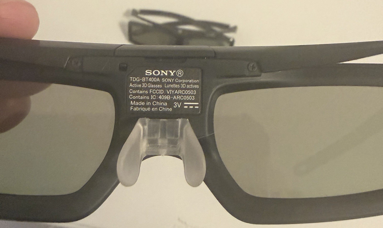 Set Of 2 Black Sony Active Shutter 3D Glasses TDG-BT400A - Two Pair
