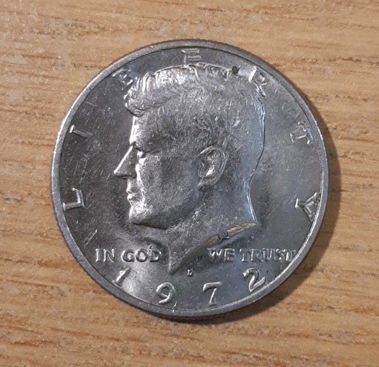 1972-D JOHN F KENNEDY HALF DOLLAR COIN USA AMERICA FIFTY CENTS DENVER JFK (MM11)