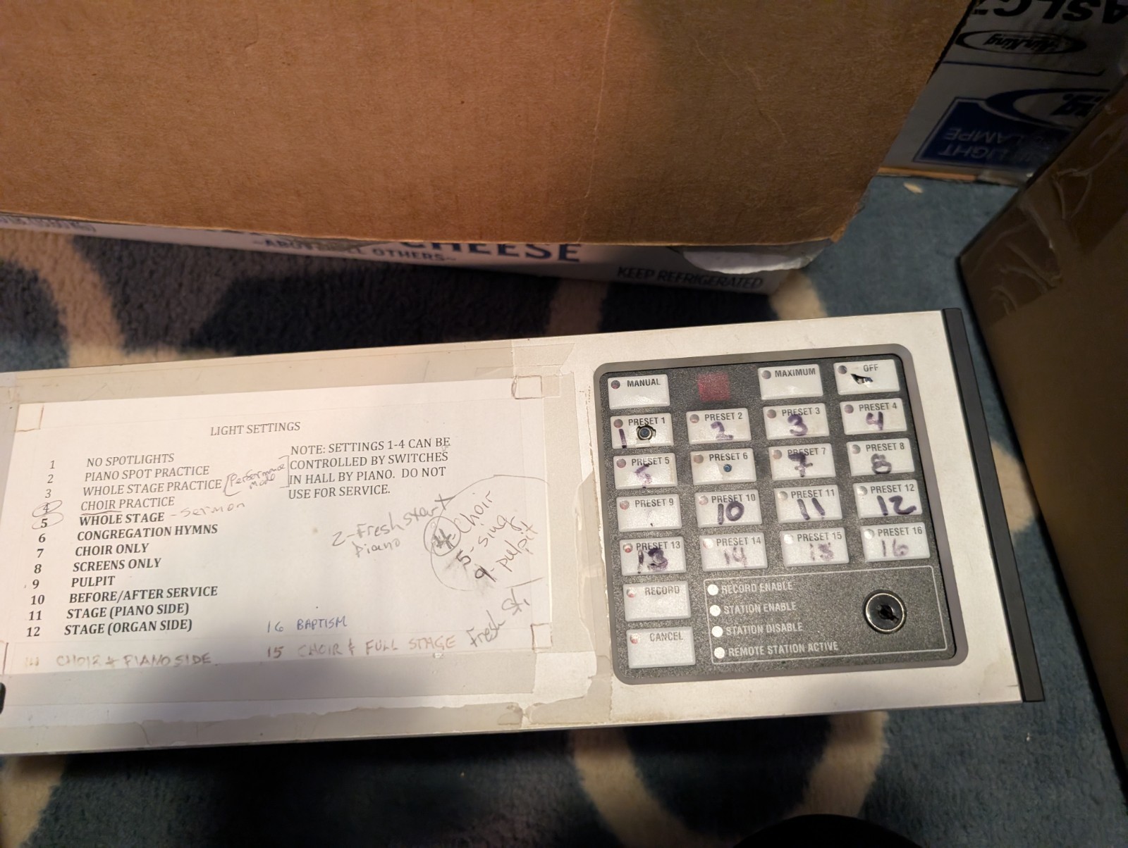 macro electronics DMS Control panel mount preset lighting dimmer station