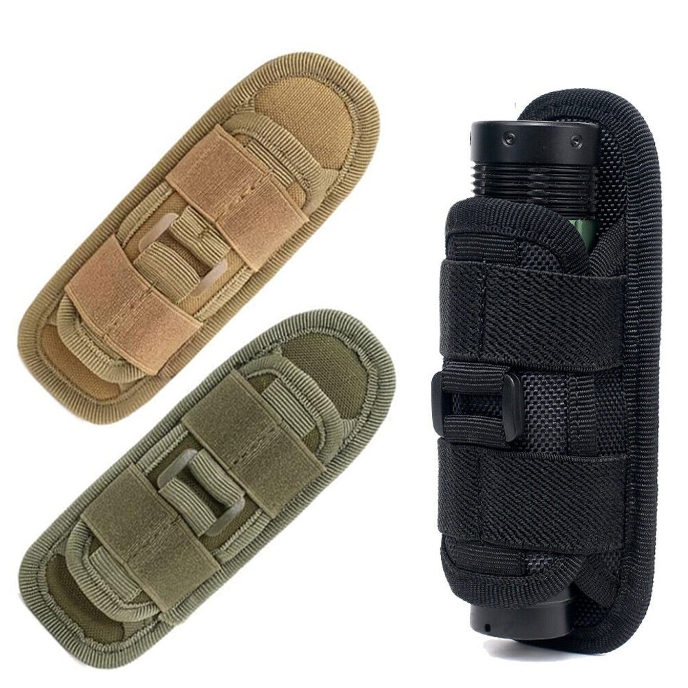 Tactical 360° Rotatable Flashlight Holster Case for Duty Belt Police Safety Clip
