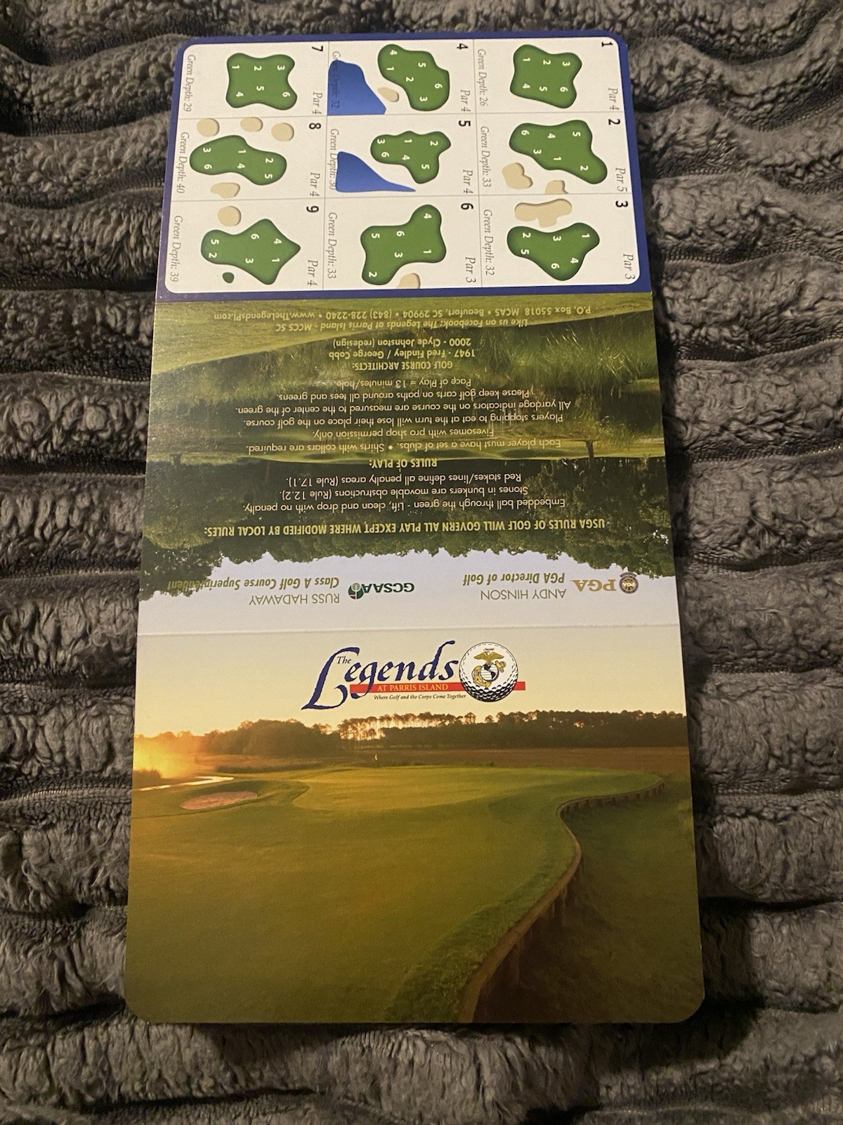 The Legends At Parris Island Golf Course Scorecard Beaufort South Carolina