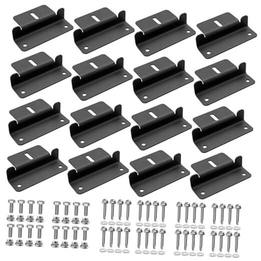 16PCS Solar Panel Mounting Z Brackets, Aluminum Solar Panel Mounting Black