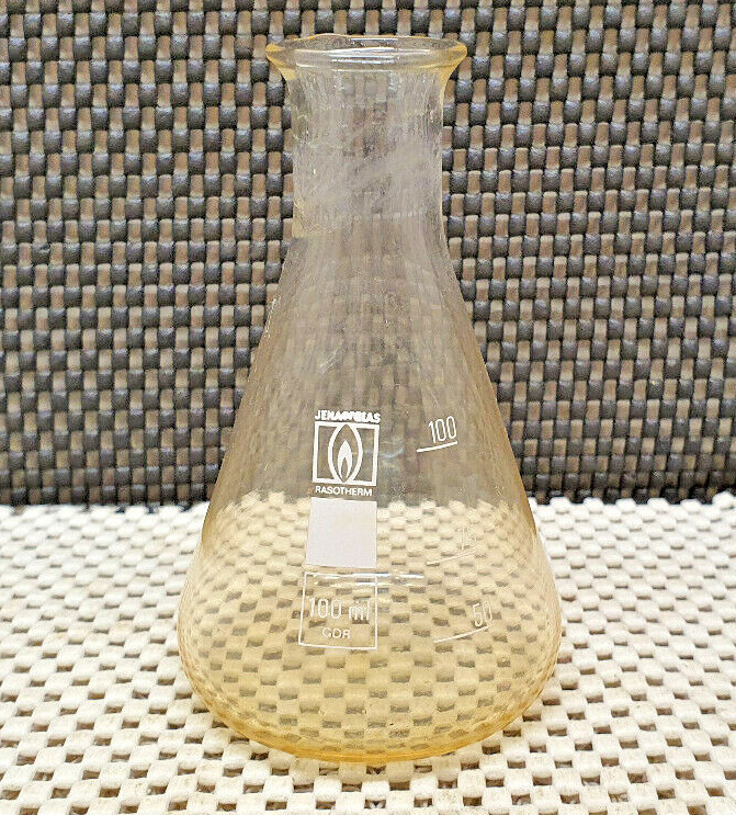 Narrow Neck Glass Bottle Jenaer Glas 100ml Chemistry Laboratory Decor