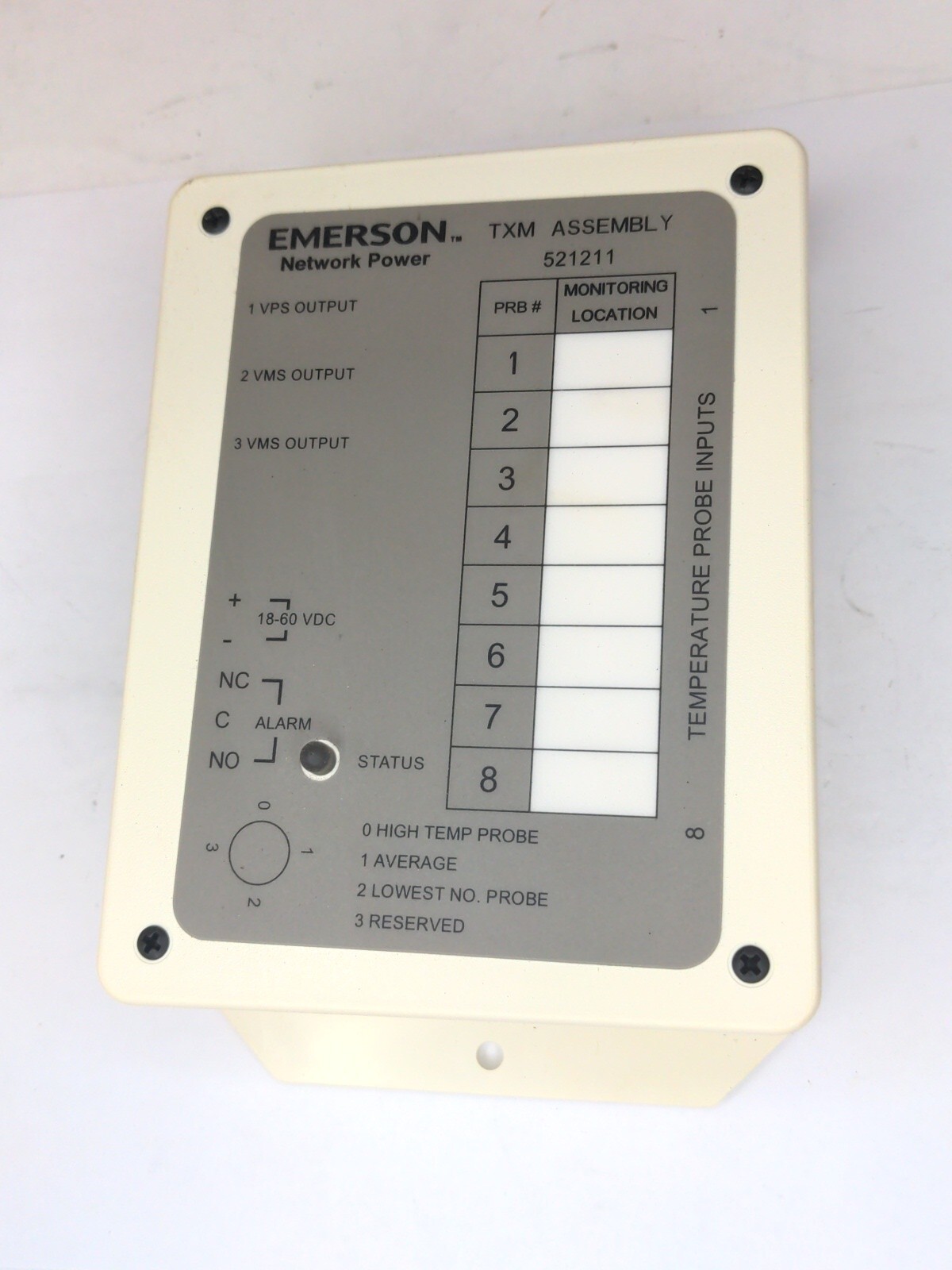 EMERSON, LORAIN TXM ASSEMBLY SPEC 521211 TEMP CONCENTRATOR