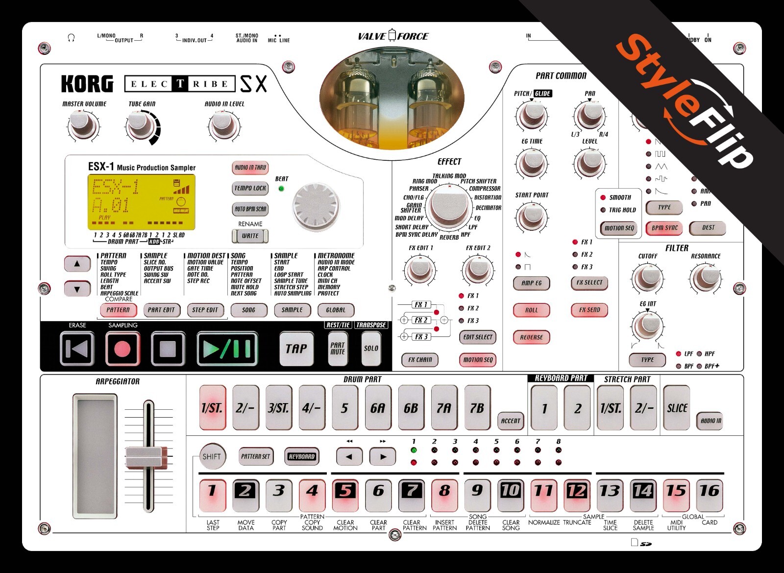 Korg Electribe SX SD | White | Protective Decal | StyleFlip Skins