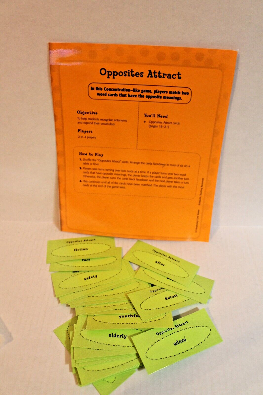 Opposites Attract Game for Reading Grades 3-5 Scholastic Teaching Activity NEW