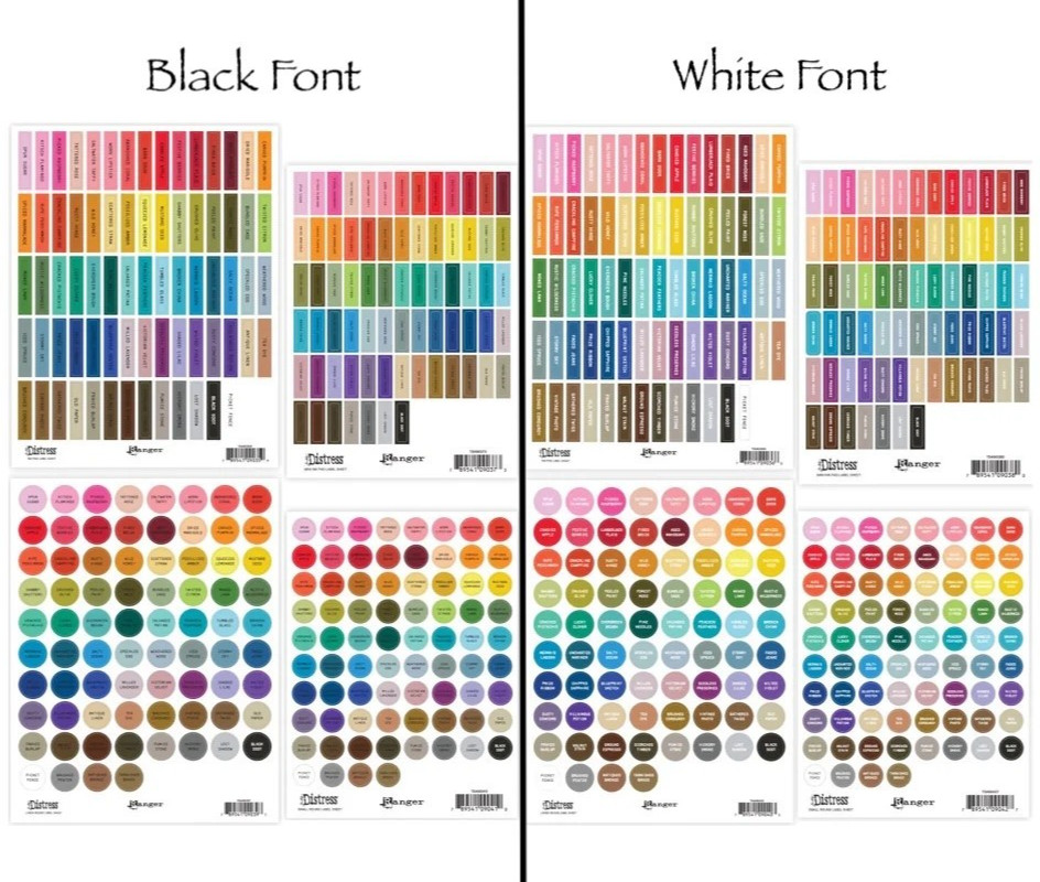 Tim Holtz Ranger Distress Ink Pad/ Paint, Assorted Label Sheets- White or Black