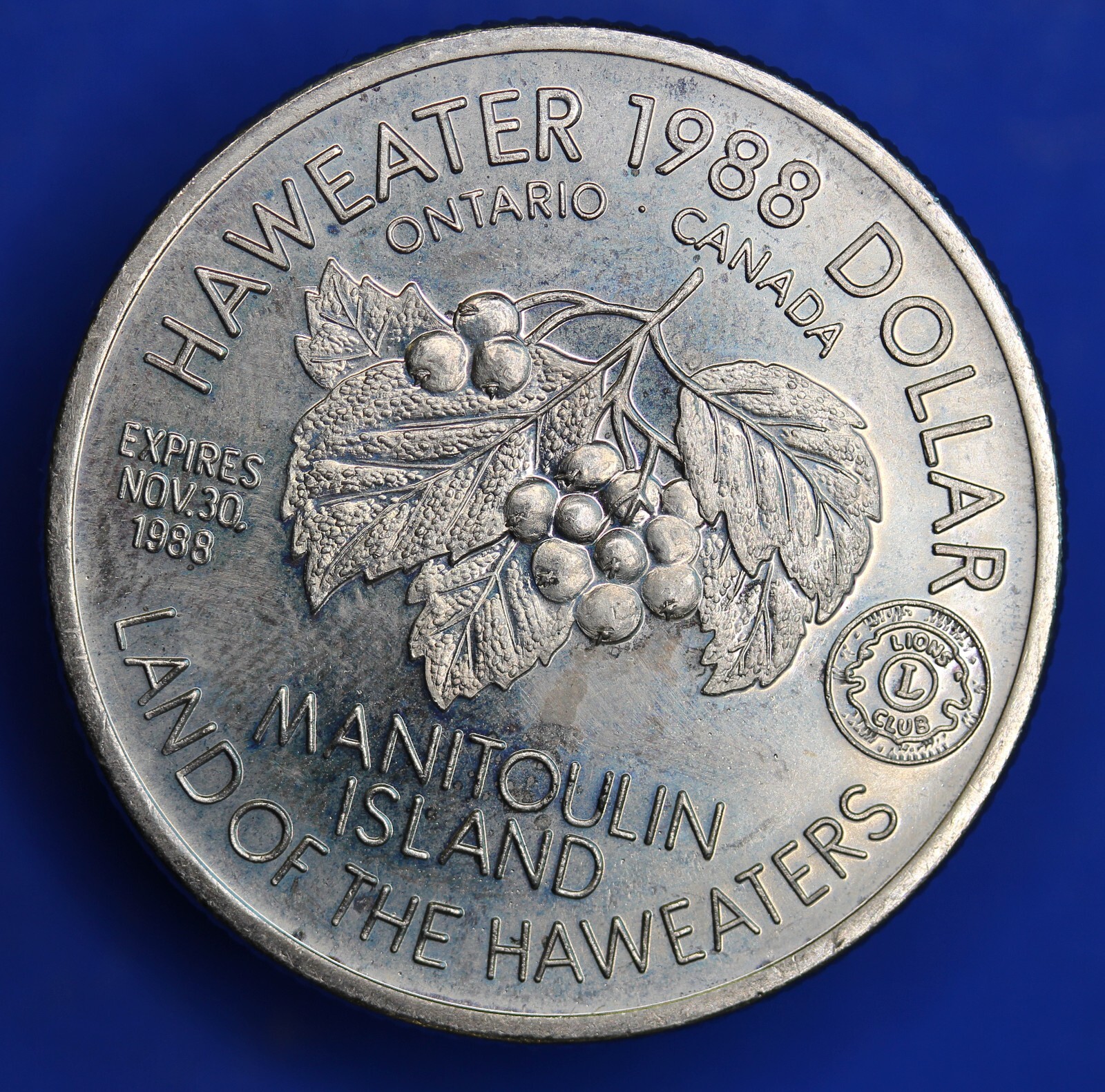 1988 Canada Manitoulin Island - Haweater Dollar $1 coin    **[28801]