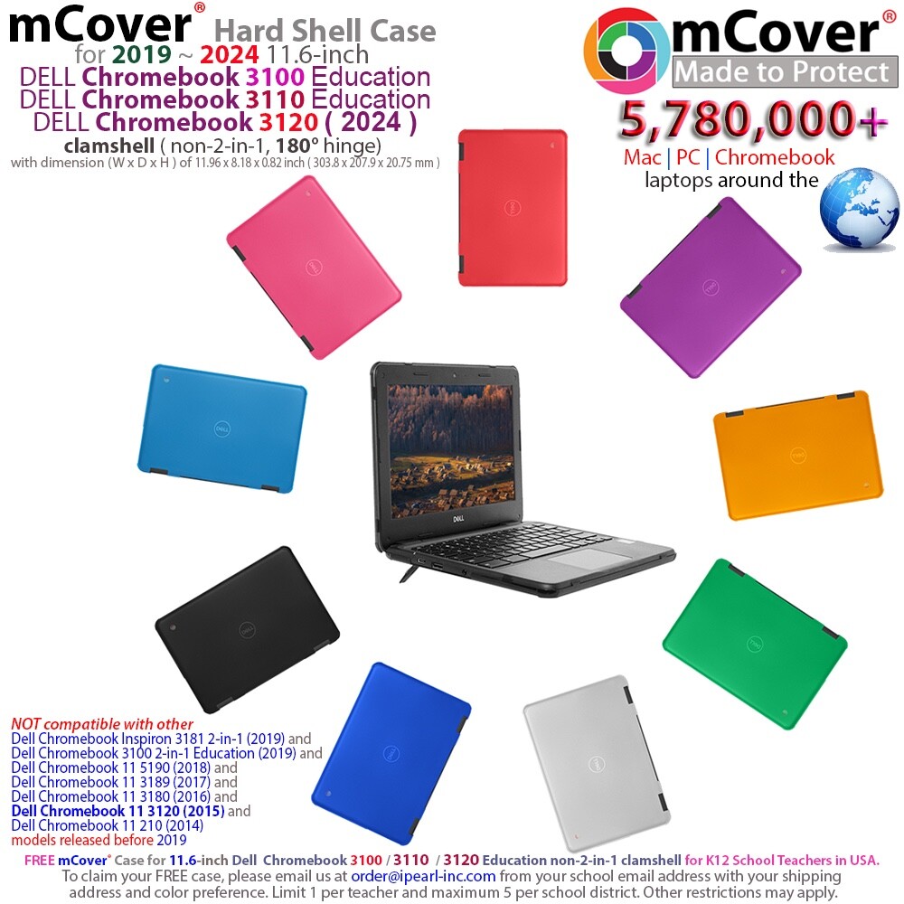 NEW mCover® Case for 11.6" Dell Chromebook 3100 3110 3120 Clamshell Education
