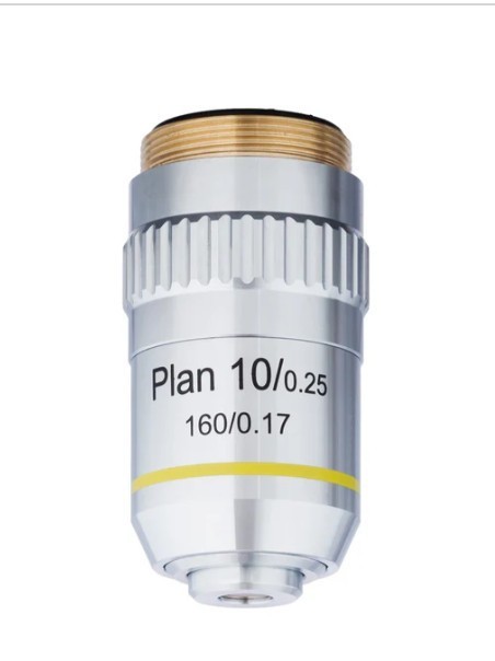 AmScope 10X Plan Achromatic Objective Lens with Knurled Ring