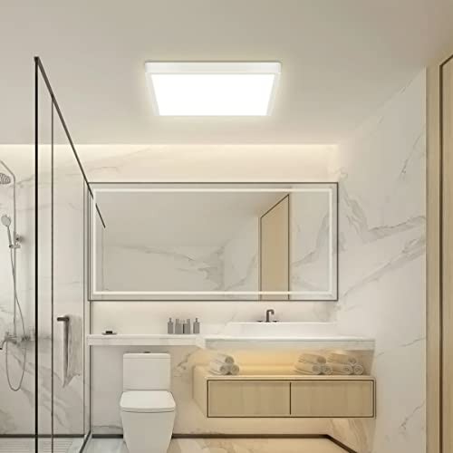 12 inch Dimmable LED Flush Mount Ceiling Light with Remote, 1 Pack (Dimmable)