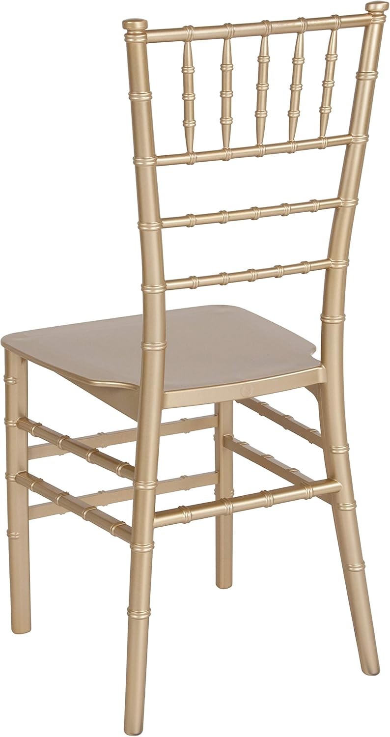 2 Pack HERCULES Series Gold Resin Stacking Chiavari Chair