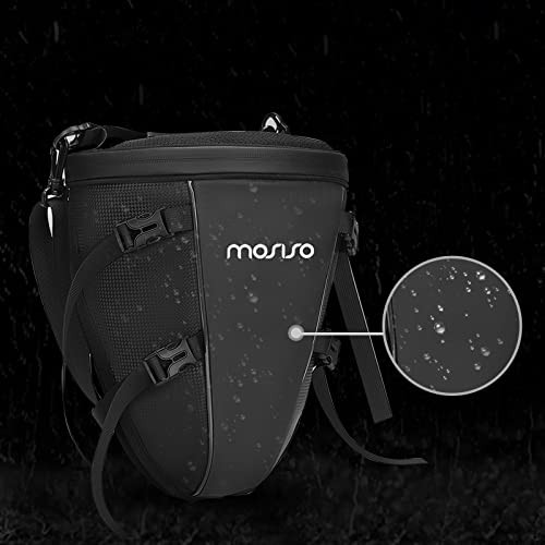 Motorcycle Tail Bag Multifunctional Waterproof Polyester Storage Saddle Black