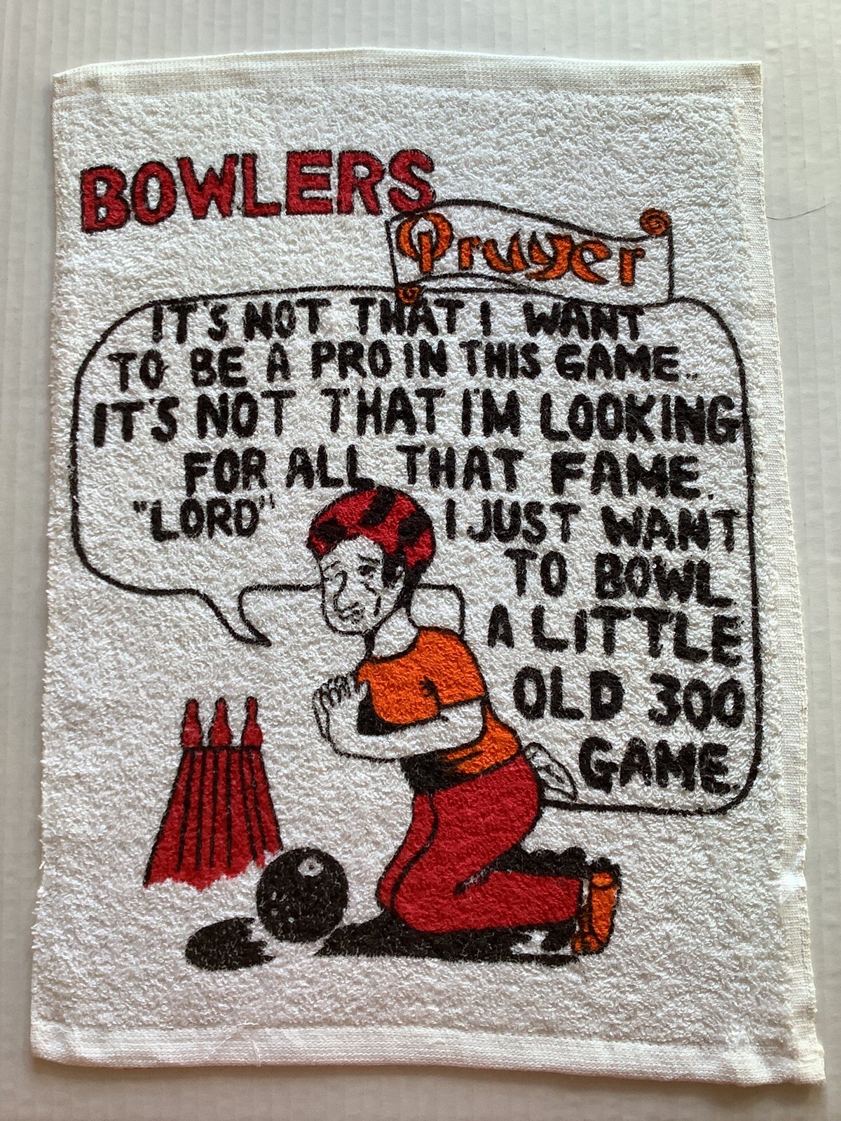 Bowling Towel “Prayer” 10.5 X 14.5 Brand New ,Great Gift All Bowlers Free Ship!!