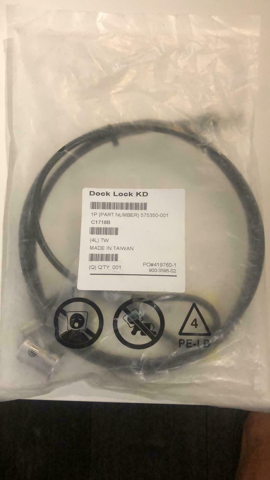 HP 575350-001,DOCKING STATION CABLE LOCK,LENGTH; 6.1 FEET