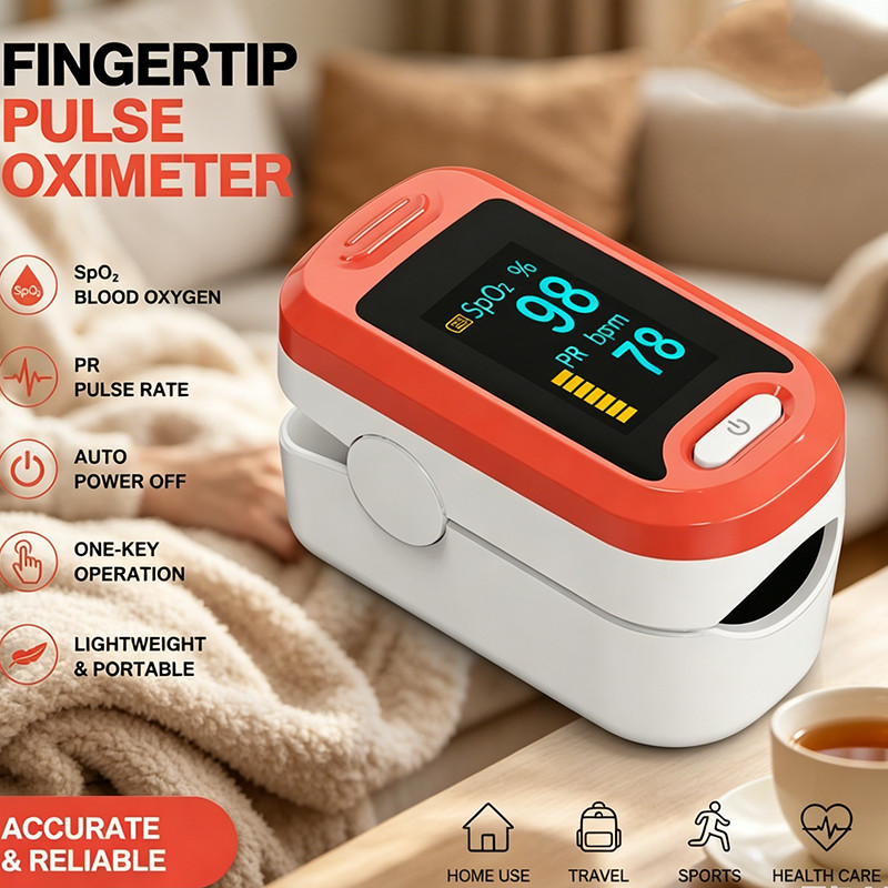 Fingertip Pulse Oximeter Blood Oxygen Saturation Monitor SpO2 Heart Rate Meter