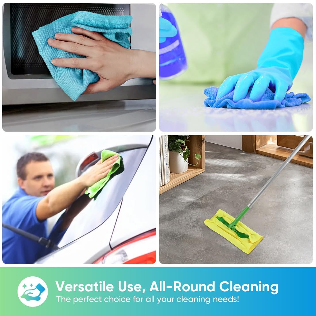 HOMEXCEL Microfiber Cleaning Cloths, 20 Pack 11.5 x Inch, Multicolor