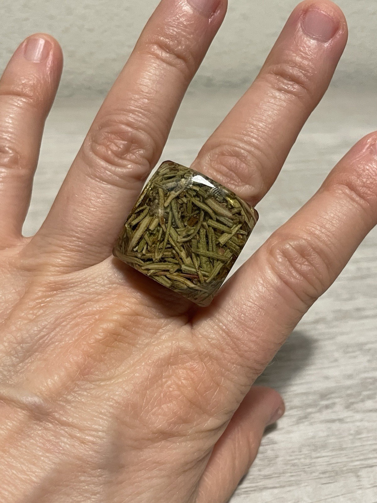 Woman’s Handcrafted Adjustable Grass Ring