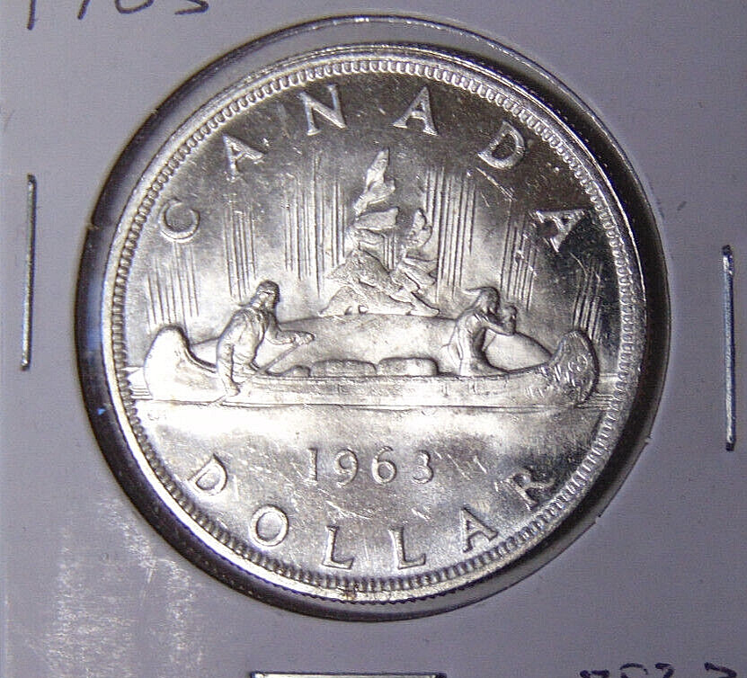 Proof-Like 1963 Canada Voyager Silver Dollar Queen Elizabeth II (3123)