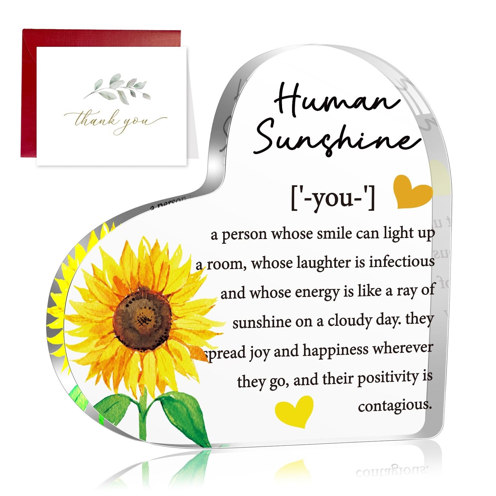 Thank You Acrylic Decor Gifts for Women, Human Sunshine Inspirational Motivat...