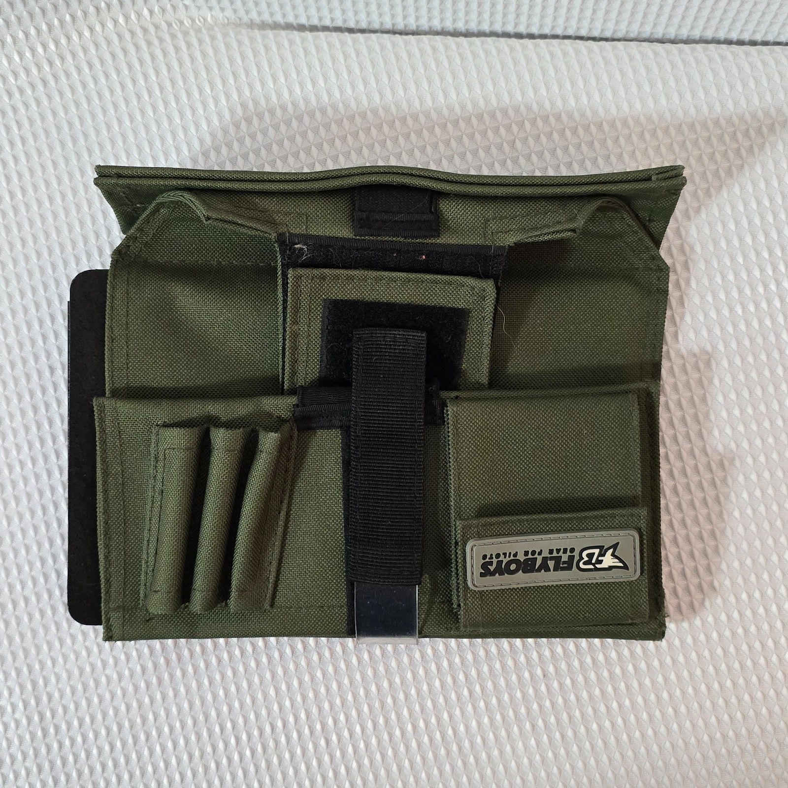 Flyboys Pilot Kneeboard Olive Green Velcro Clipboard Eyelets Flight Gear Log