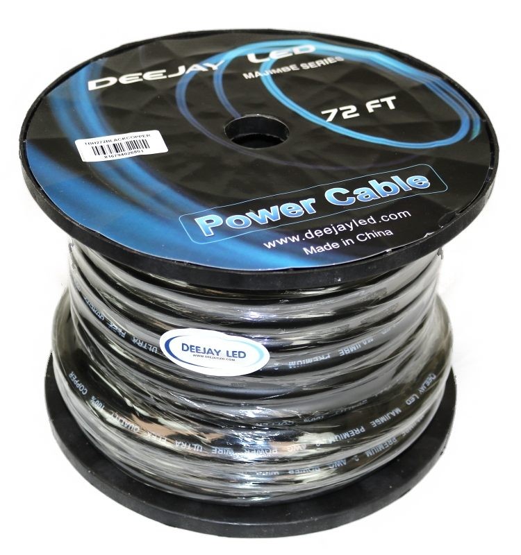 Deejay LED TBH272BLACKCOPPE 2 Gauge 72ft Copper Power Cable