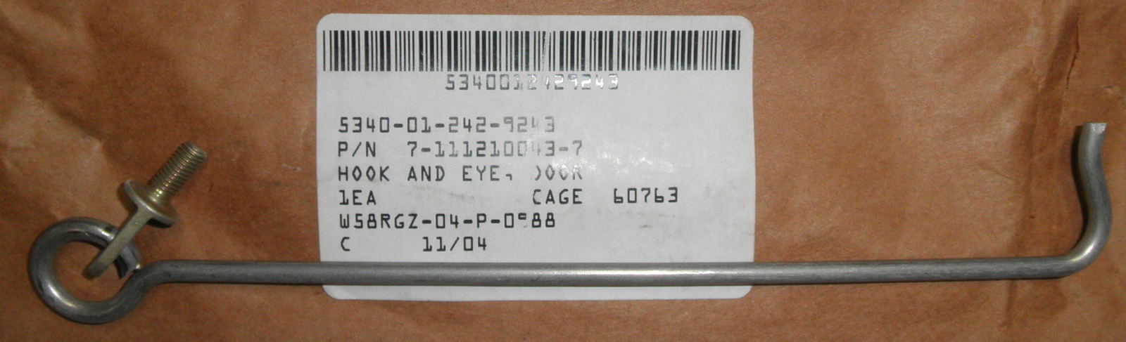 5340-01-242-9243 Hook And Eye; Door Boeing 7-111210043-7 W58RGZ05P0426 W58RGZ...