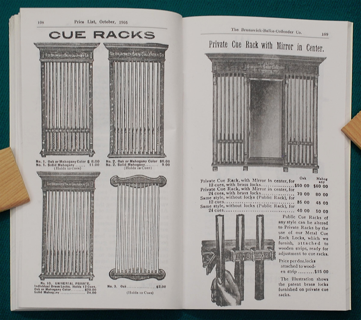 Reproduction of Rare 1905 BBC Billiard Price List/Catalog No. 1488