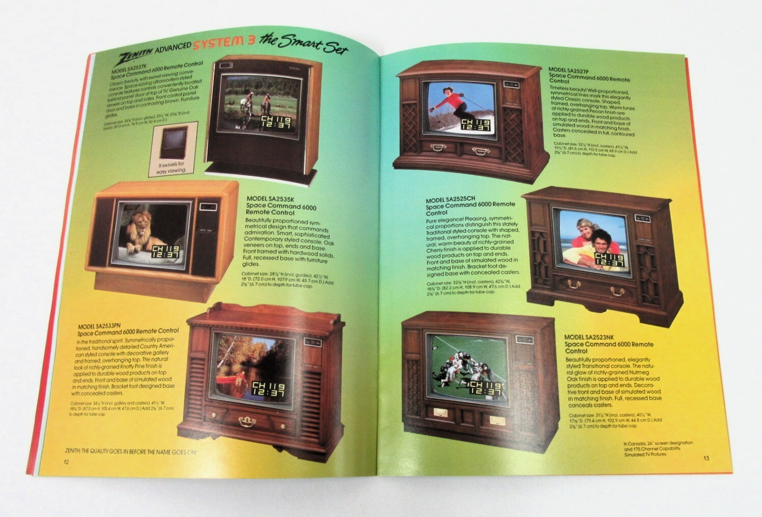 1985 ZENITH ADVANCED SYSTEM 3 THE SMART SET TELEVISION CATALOG VG