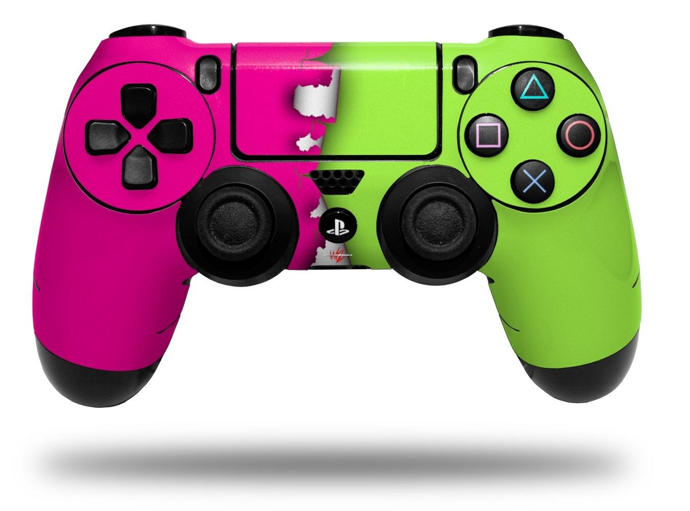 Skin for Sony PS4 Controller Ripped Colors Hot Pink Neon Green